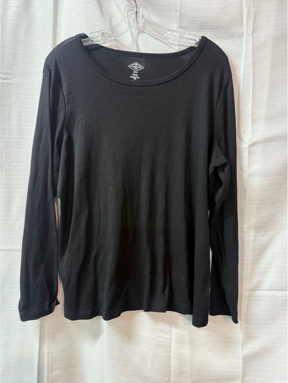 St. John's Bay Petite PXXL Essential Black Long Sleeve Tee